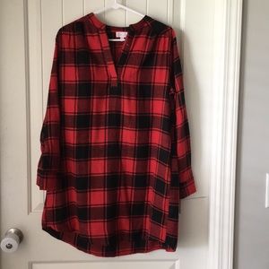 Pink Lily “chasing a dream” red plaid dress